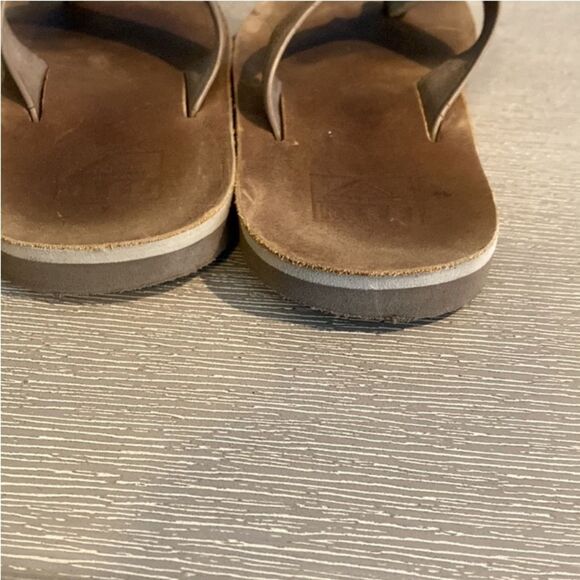Reefs Tan All Leather Broken-in Relaxed Coastal Sandals Size 7 Mens - Picture 4 of 5